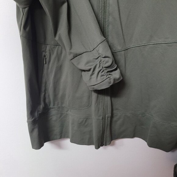 Lole Athletic Jacket Full Zip Womens XL Green Zipper Pocket Long Sleeve Active - Picture 5 of 10